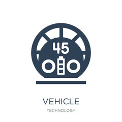 vehicle speedometer icon vector on white background, vehicle speedometer trendy filled icons from Technology collection, vehicle speedometer vector illustration