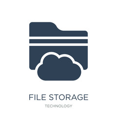 file storage icon vector on white background, file storage trendy filled icons from Technology collection, file storage vector illustration
