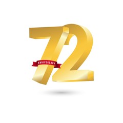 72 Year Anniversary Vector Template Design Illustration