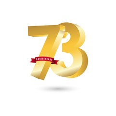 73 Year Anniversary Vector Template Design Illustration