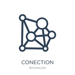 conection icon vector on white background, conection trendy filled icons from Technology collection, conection vector illustration