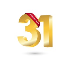 31 Year Anniversary Vector Template Design Illustration
