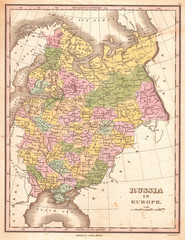 1827, Finley Map of Russia, Anthony Finley mapmaker of the United States in the 19th century
