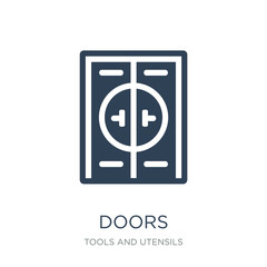 doors icon vector on white background, doors trendy filled icons from Tools and utensils collection, doors vector illustration