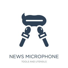 news microphone and speech bubbles icon vector on white backgrou