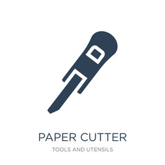 paper cutter icon vector on white background, paper cutter trendy filled icons from Tools and utensils collection, paper cutter vector illustration