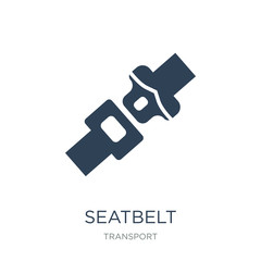 seatbelt icon vector on white background, seatbelt trendy filled icons from Transport collection, seatbelt vector illustration