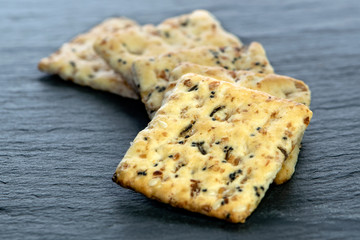 crackers on slate