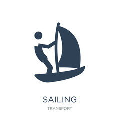 sailing icon vector on white background, sailing trendy filled icons from Transport collection, sailing vector illustration