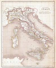 1845, Chambers Map of Ancient Italy