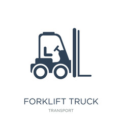 forklift truck icon vector on white background, forklift truck trendy filled icons from Transport collection, forklift truck vector illustration