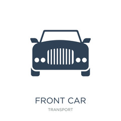 front car icon vector on white background, front car trendy filled icons from Transport collection, front car vector illustration