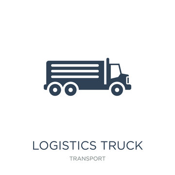logistics truck icon vector on white background, logistics truck trendy filled icons from Transport collection, logistics truck vector illustration