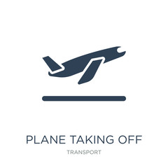 plane taking off icon vector on white background, plane taking off trendy filled icons from Transport collection, plane taking off vector illustration