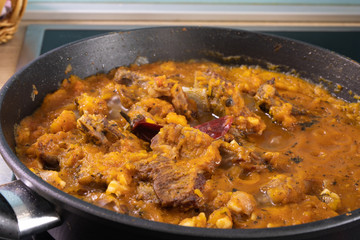 lamb meat with pumpkin