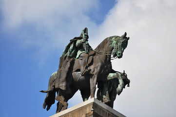 Kaiser Wilhelm I on Deutsches Ecke statue in Koblenz ,2015