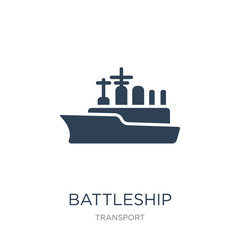 Fototapeta premium battleship icon vector on white background, battleship trendy filled icons from Transport collection, battleship vector illustration