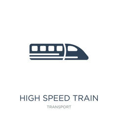 high speed train icon vector on white background, high speed train trendy filled icons from Transport collection, high speed train vector illustration