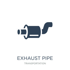exhaust pipe icon vector on white background, exhaust pipe trendy filled icons from Transportation collection, exhaust pipe vector illustration