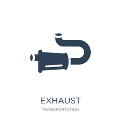 exhaust icon vector on white background, exhaust trendy filled icons from Transportation collection, exhaust vector illustration