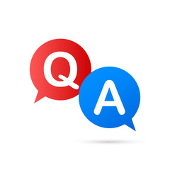 Question and Answer Bubble Chat on white background. Vector illustration.