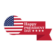 Isolated president day label. Vector illustration design