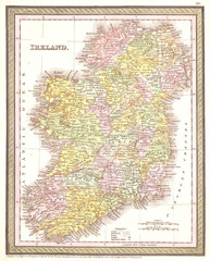 1850, Mitchell and Cowperthwait Map of Ireland