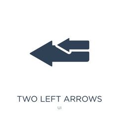 two left arrows icon vector on white background, two left arrows trendy filled icons from UI collection, two left arrows vector illustration