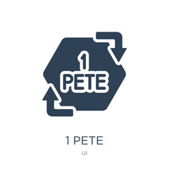 1 pete icon vector on white background, 1 pete trendy filled icons from UI collection, 1 pete vector illustration