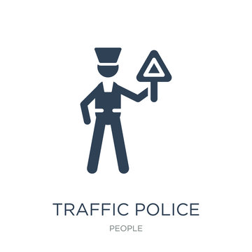 traffic police icon vector on white background, traffic police trendy filled icons from People collection, traffic police vector illustration