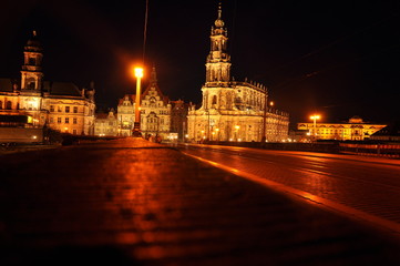 Obraz premium night panorama of Dresden, Saxony, Germany june, 2011