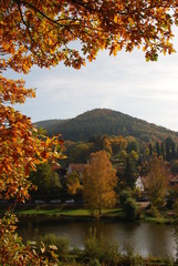 Obraz premium Schonau village in Germany, Dahner Felsenland,2008