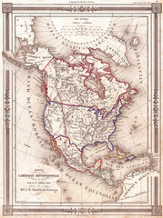 1852, Bocage Map of North America
