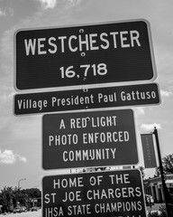 westchester illinois population sign