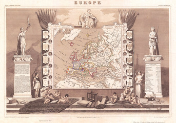 1852, Levasseur Map of Europe