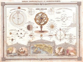 Fototapeta na wymiar 1852, Vuillemin Astronomical and Cosmographical Chart