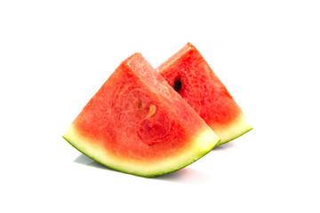 watermelon slice on white