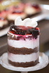 cake with cream and strawberries