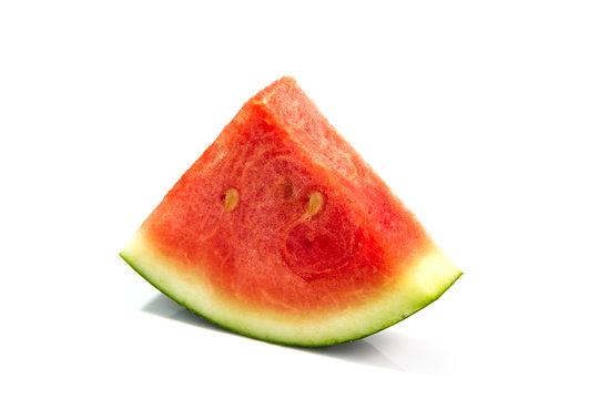watermelon slice on white