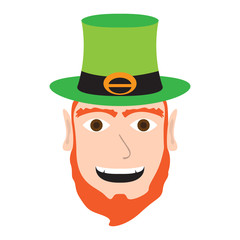 Avatar of a happy irish elf. Vector illustration design