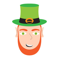 Avatar of a happy irish elf. Vector illustration design