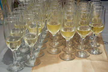 champagne  glasses at  wedding