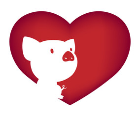 Pig logo illustration on white background.