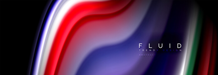 Fluid wave line background or pattern. Geometric technology abstract background. Movement effect.