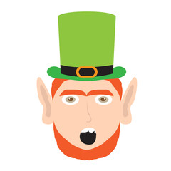 Avatar of amazed irish elf. Vector illustration design