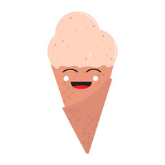 Happy ice cream cone. Vector illustration design