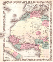 1855, Colton Map of Western Africa