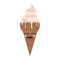 Happy ice cream cone. Vector illustration design