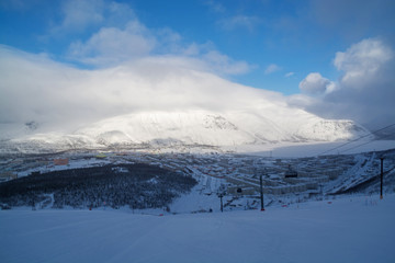 Panorama of Kirovsk from the mountainside