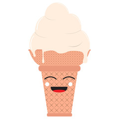 Happy ice cream cone. Vector illustration design